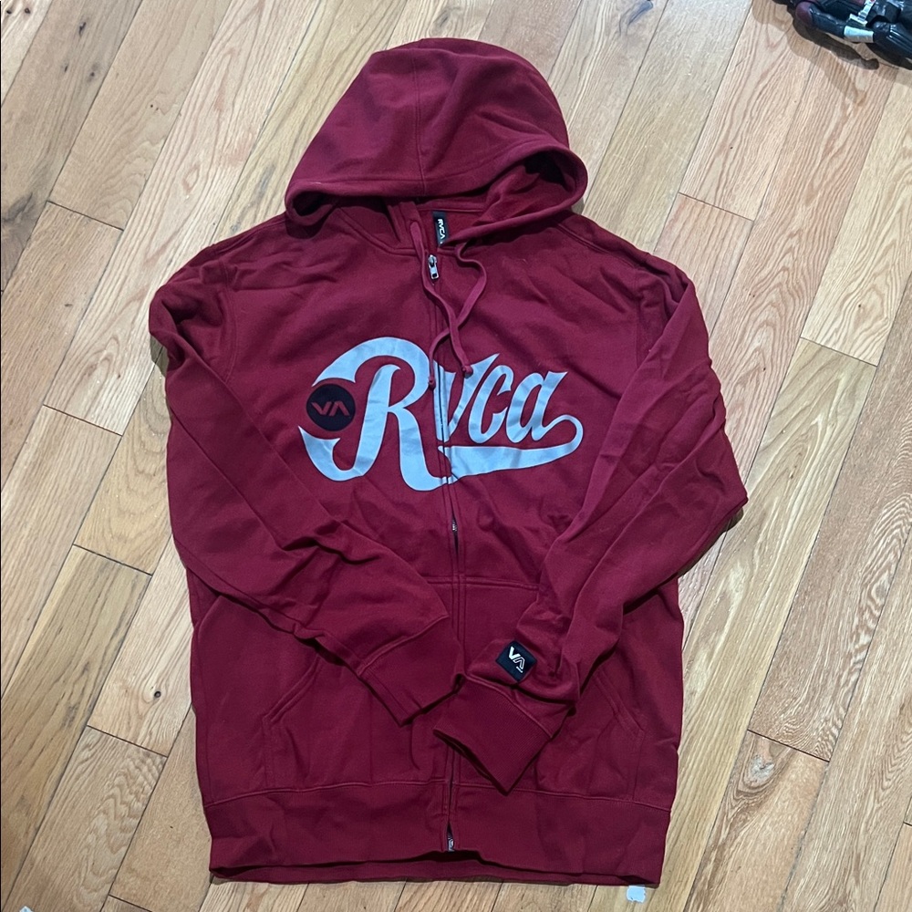 RVCA Burgundy Zip-Up Hoodie